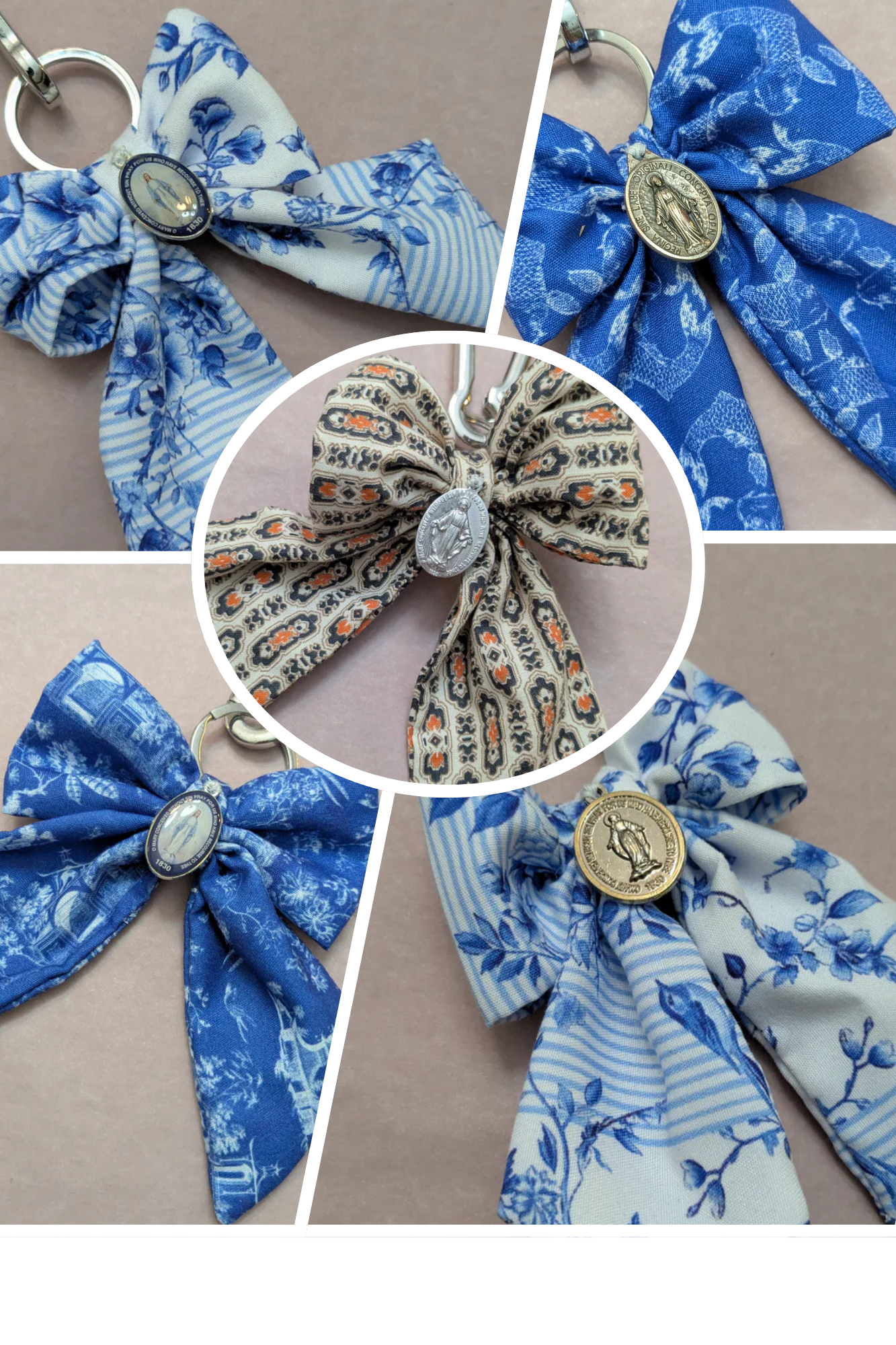 Miraculous Medal Bow Keychain